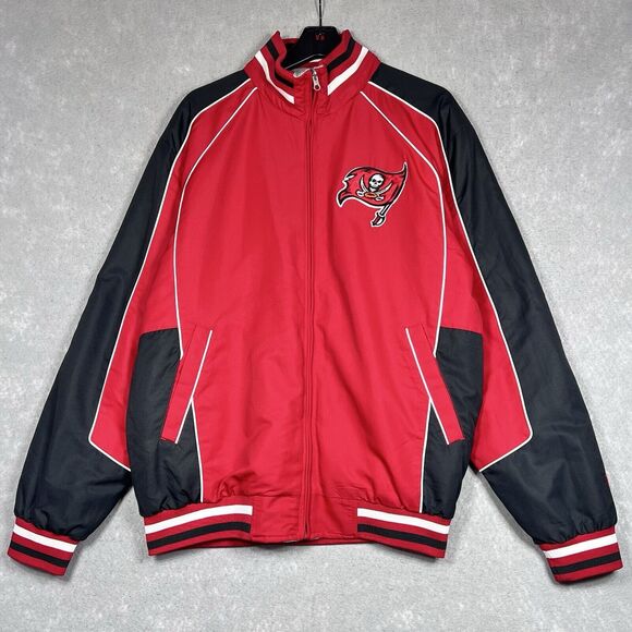 Tampa Bay Buccaneers NFL Jacket Mens Large Red Gray Full-Zip Reversible Jacket - Picture 1 of 16